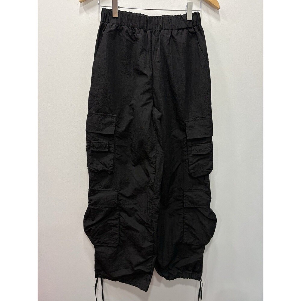 Gold Hinge Parachute Cargo Pants Black Size Small Y2K Cool Swishy Pants